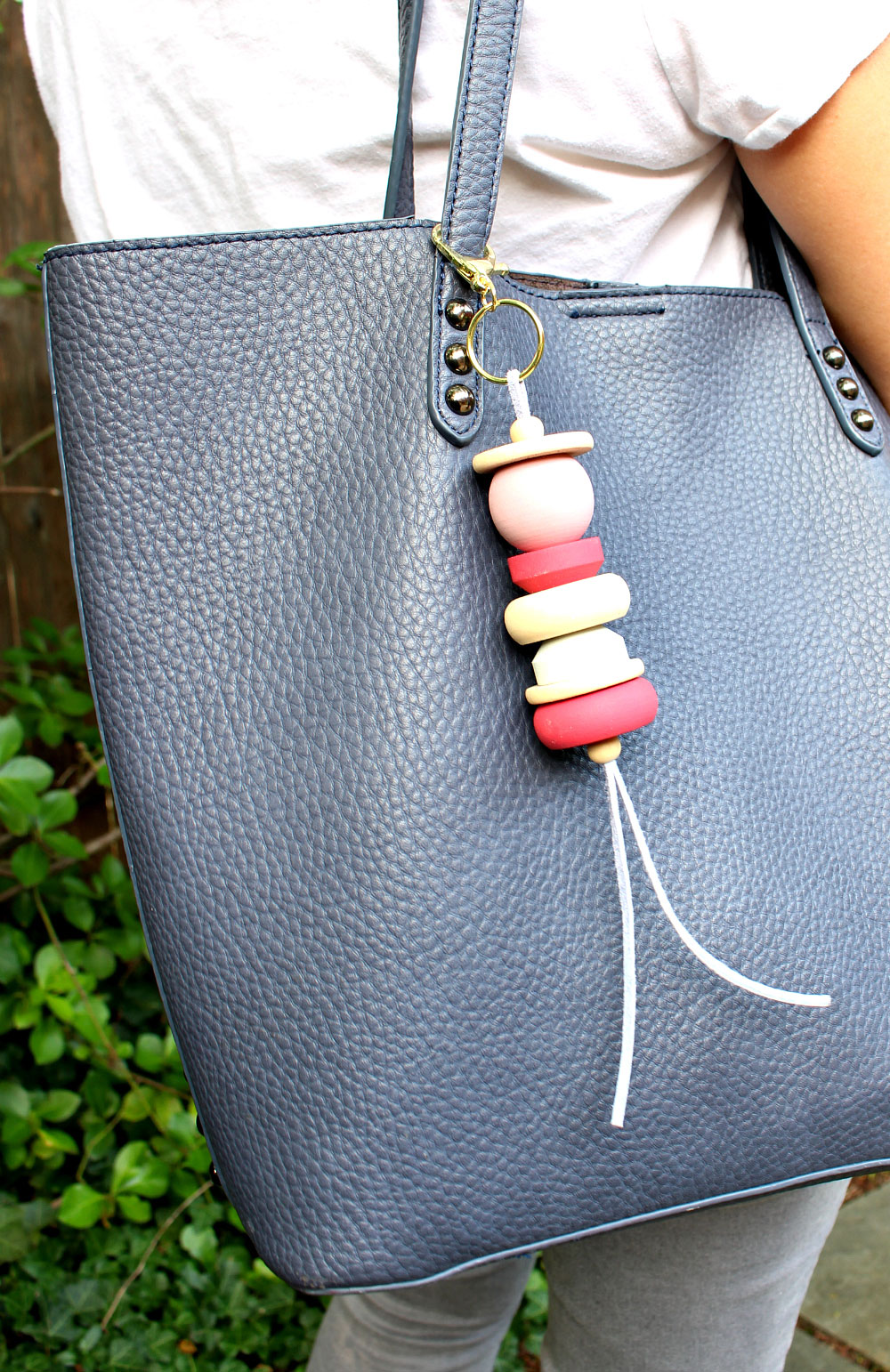 How to make a DIY wood and leather bag tassel - easy craft project!